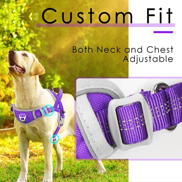 ADVENTUREMORE Purple No Pull Body Dog Harness w Handel for Small Dogs - Size S - Picture 5 of 13
